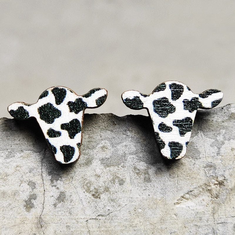 2 pares al por mayor/paquete Lightning Lightning Bull Head Coss Pendientes